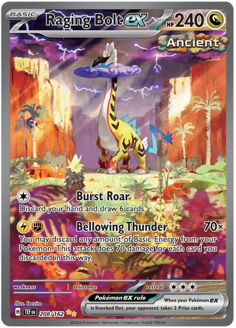 Raging Bolt ex Temporal Forces Pokemon Single 208/162