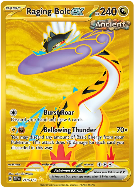 Raging Bolt ex Temporal Forces Pokemon Single 208/162