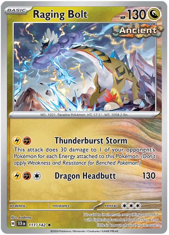 Raging Bolt Stellar Crown Pokemon Single Card 111/142