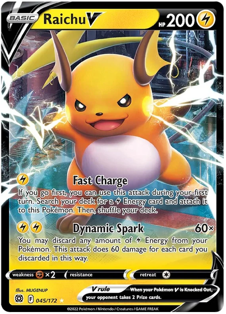 Raichu V Brilliant Stars Pokemon Card Singles 045/172