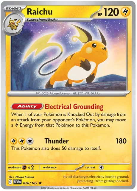 Raichu 151 Single Pokemon Card
