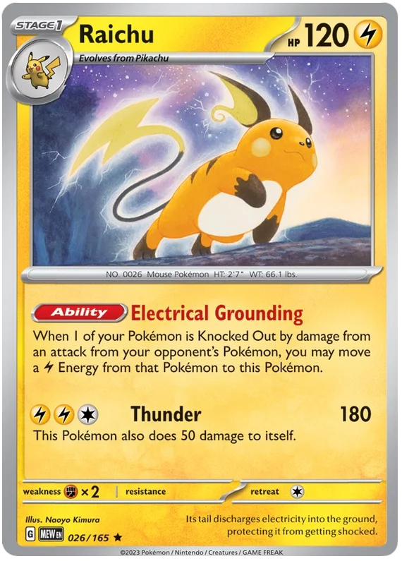 Raichu 151 Single Pokemon Card