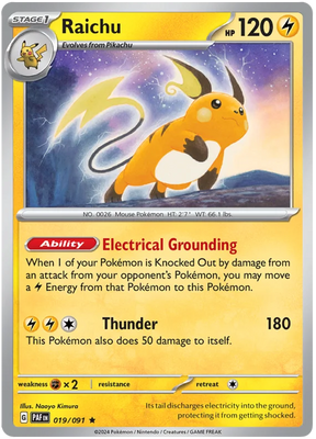 Raichu Paldean Fates Pokemon Card Single 019/091