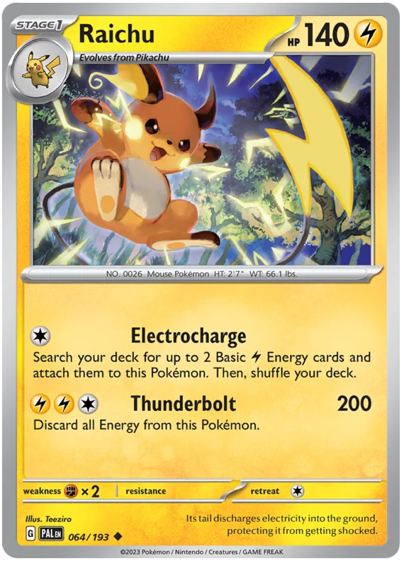 Raichu Paldea Evolved Single Pokemon Card