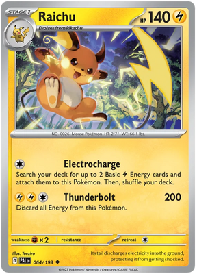 Raichu Paldea Evolved Single Pokemon Card