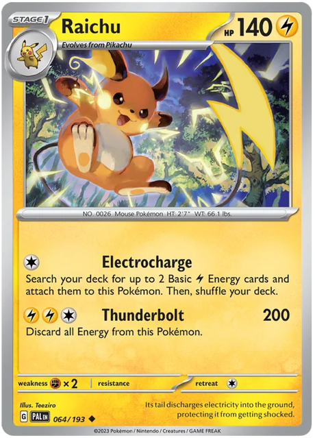 Raichu Paldea Evolved Single Pokemon Card