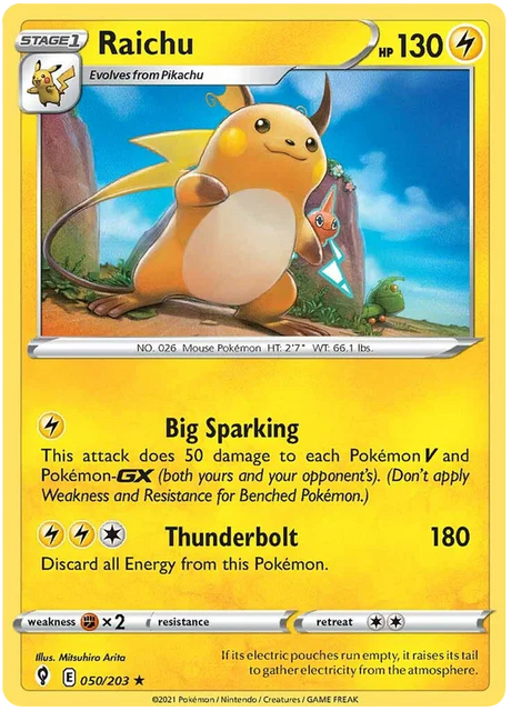 Raichu 050/203 - Pokemon TCG Evolving Skies card