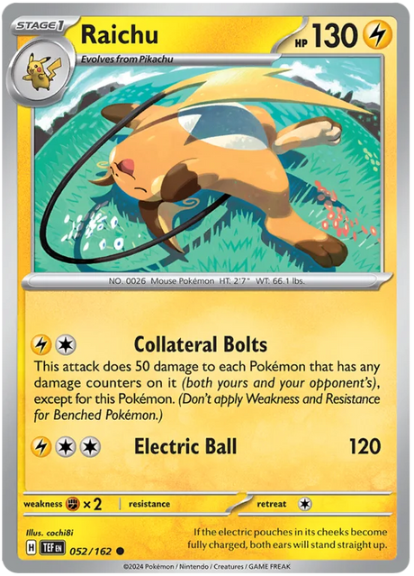 Raichu Temporal Forces Pokemon Single 052/162