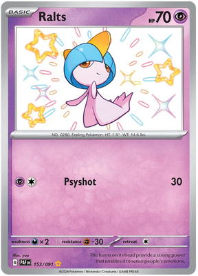 Ralts Paldean Fates Pokemon Card Single 153/091