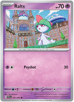 Ralts Paldean Fates Pokemon Card Single 027/091