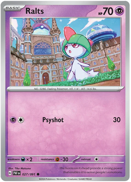Ralts Paldean Fates Pokemon Card Single 027/091