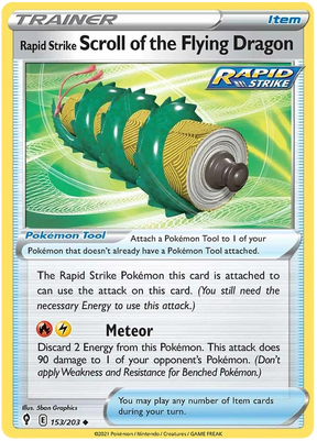 Rapid Strike Scroll of the Flying Dragon 153/203 - Pokemon TCG Evolving Skies card