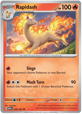 Rapidash 151 Single Pokemon Card