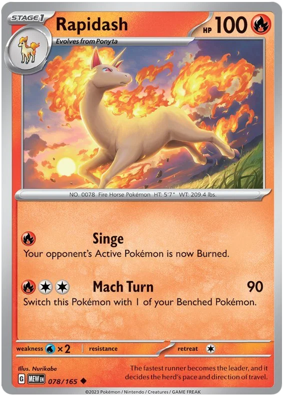 Rapidash 151 Single Pokemon Card