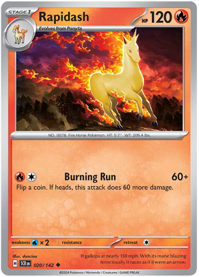Rapidash Stellar Crown Pokemon Single Card 020/142