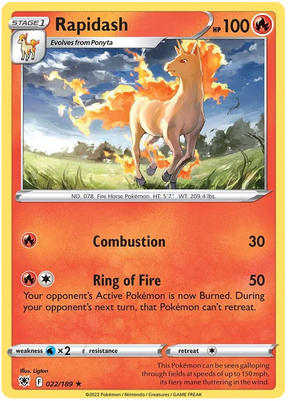 Rapidash Astral Radiance Pokemon Card Singles 022/189