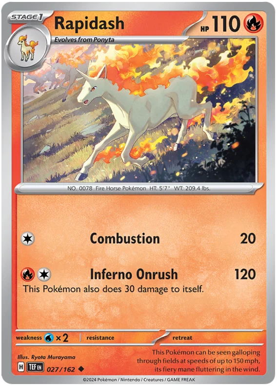 Rapidash Temporal Forces Pokemon Single 027/162