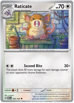 Raticate 151 Single Pokemon Card