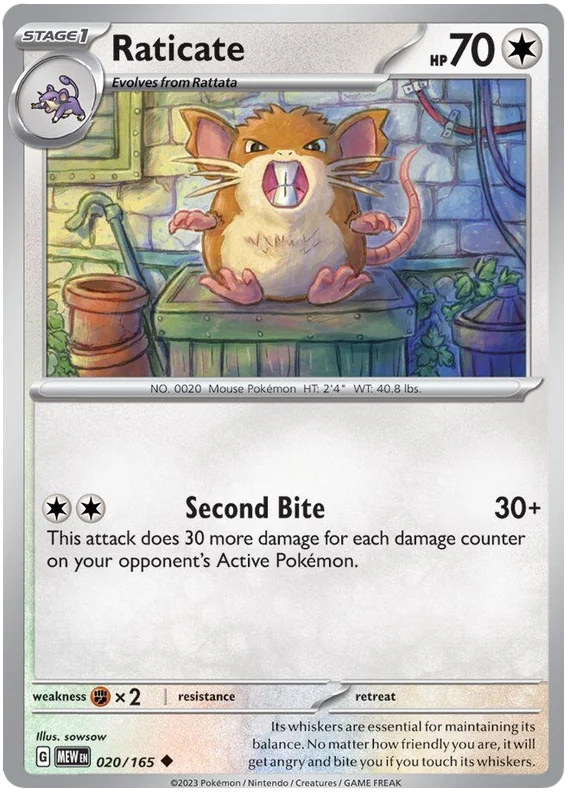 Raticate 151 Single Pokemon Card