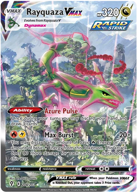 Rayquaza VMAX (Alternate Art Secret) 218/203 - Pokemon TCG Evolving Skies card