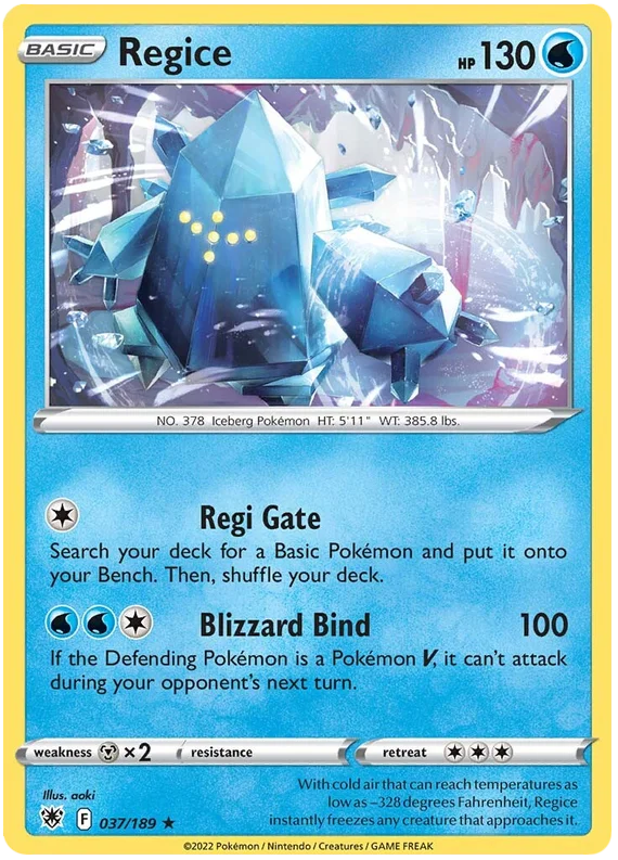 Regice Astral Radiance Pokemon Card Singles 037/189