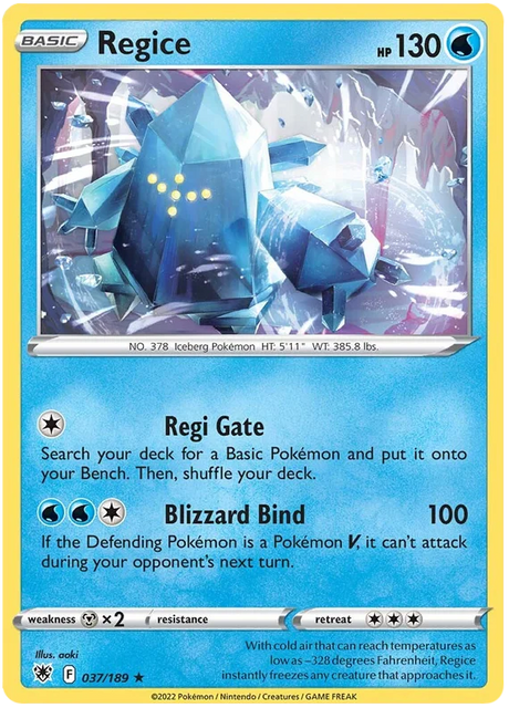 Regice Astral Radiance Pokemon Card Singles 037/189