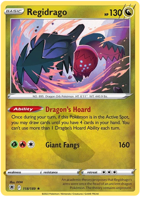 Regidrago Astral Radiance Pokemon Card Singles 118/189
