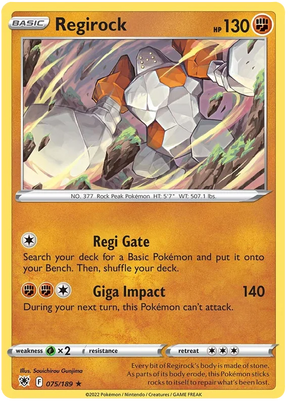 Regirock Astral Radiance Pokemon Card Singles 075/189