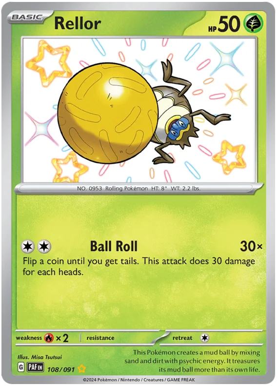 Rellor Paldean Fates Pokemon Card Single 108/091