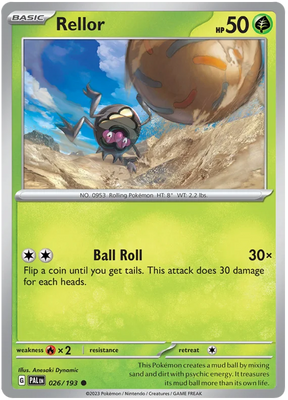 Rellor 026 Paldea Evolved Single Pokemon Card
