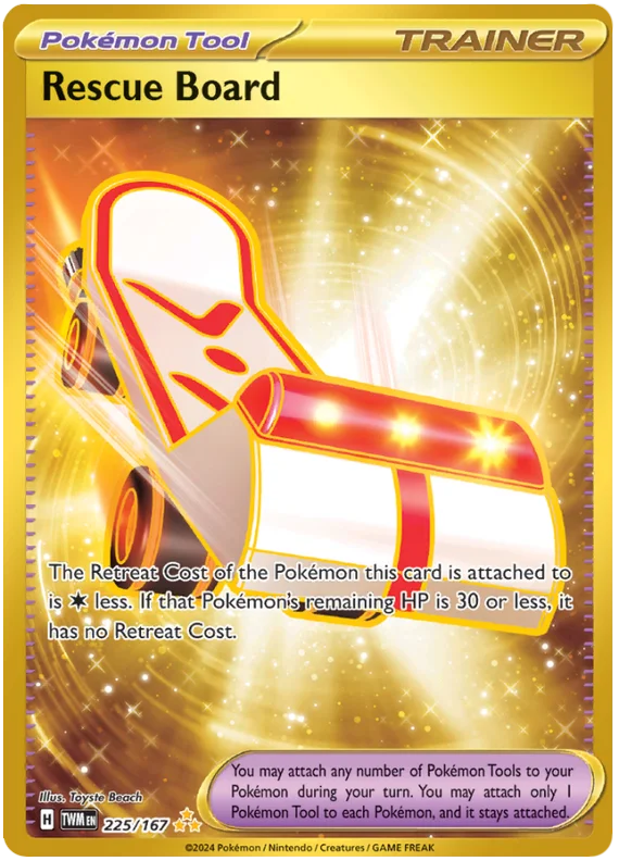 Rescue Board (Gold) Twilight Masquerade Pokemon Single 225/167