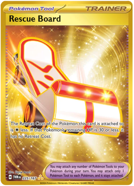 Rescue Board (Gold) Twilight Masquerade Pokemon Single 225/167
