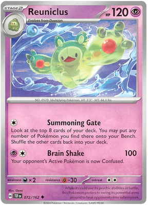 Reuniclus Temporal Forces Pokemon Single 072/162