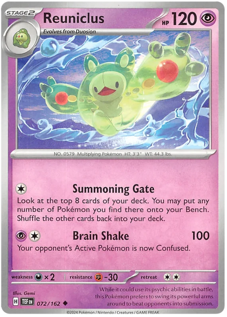 Reuniclus Temporal Forces Pokemon Single 072/162