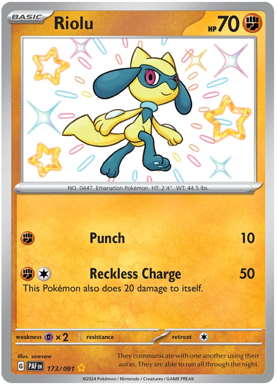 Riolu Paldean Fates Pokemon Card Single 173/091
