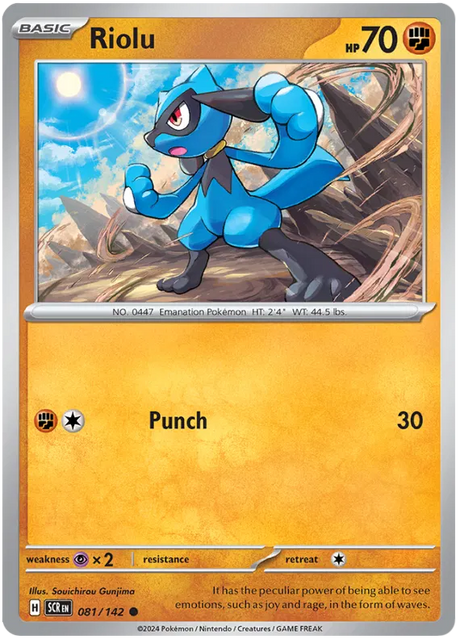 Riolu Stellar Crown Pokemon Single Card 081/142