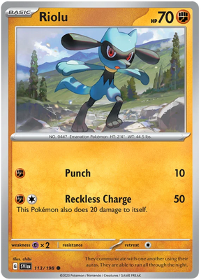Riolu 113 Scarlet & Violet Base Set Pokemon Card Single