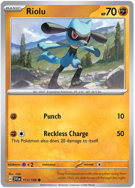 Riolu 113 Scarlet & Violet Base Set Pokemon Card Single
