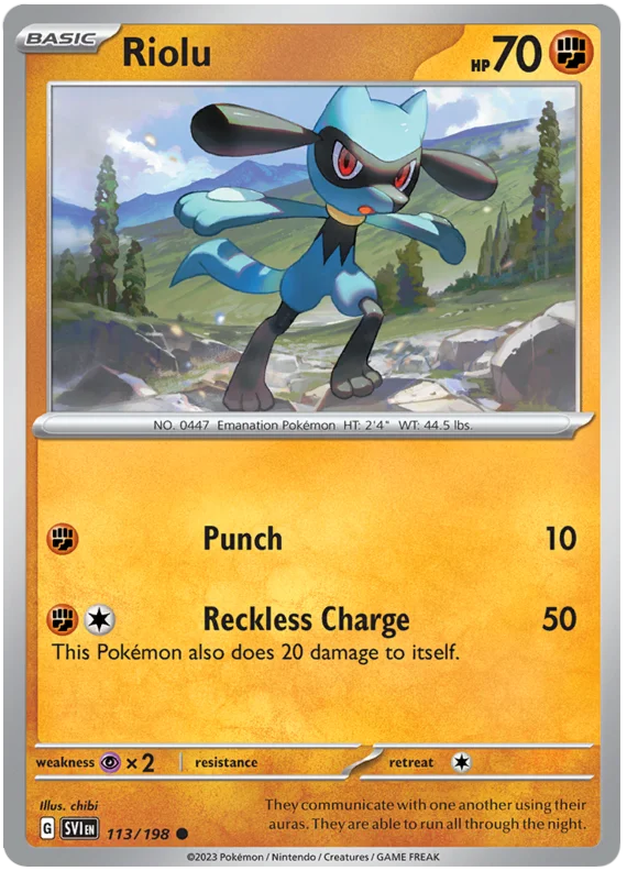 Riolu 113 Scarlet & Violet Base Set Pokemon Card Single