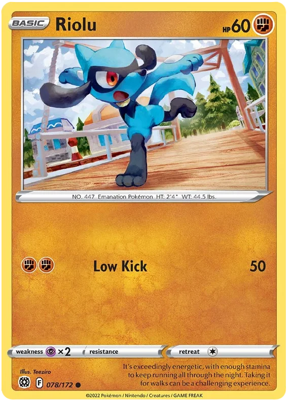 Riolu Brilliant Stars Pokemon Card Singles 078/172