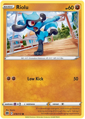 Riolu Brilliant Stars Pokemon Card Singles 078/172