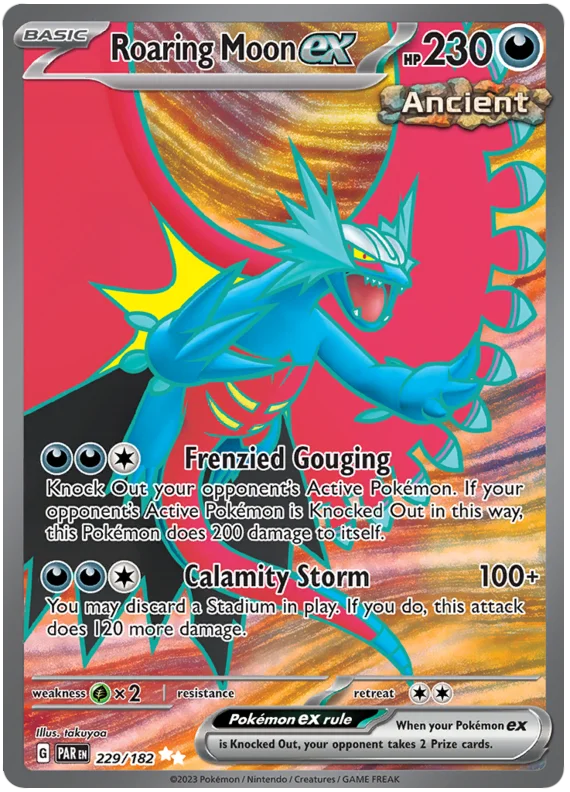 Roaring Moon ex Full Art Paradox Rift Single Pokemon Card 229/182