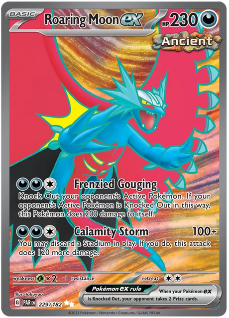 Roaring Moon ex Full Art Paradox Rift Single Pokemon Card 229/182