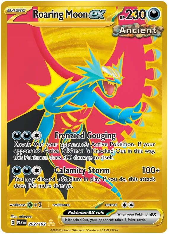 Roaring Moon ex Gold Paradox Rift Single Pokemon Card 262/182