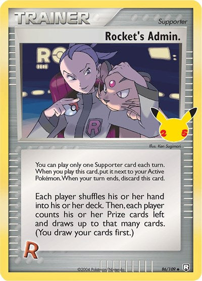 Rocket's Admin. Celebrations Classic Collection Pokemon Card Single 86/109