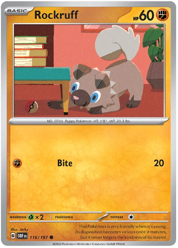 Rockruff Obsidian Flames Single Pokemon Card