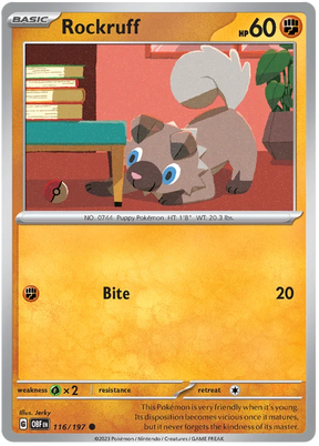 Rockruff Obsidian Flames Single Pokemon Card