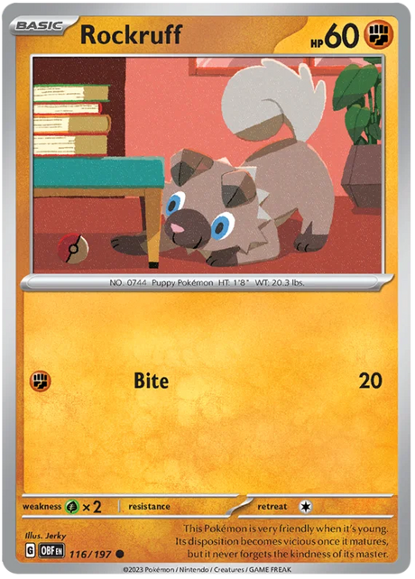 Rockruff Obsidian Flames Single Pokemon Card