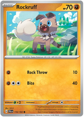 Rockruff Paldea Evolved Single Pokemon Card