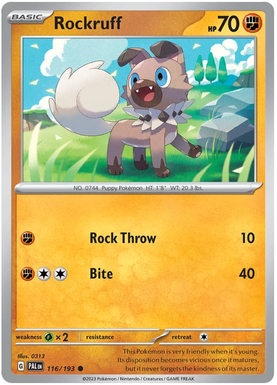 Rockruff Paldea Evolved Single Pokemon Card